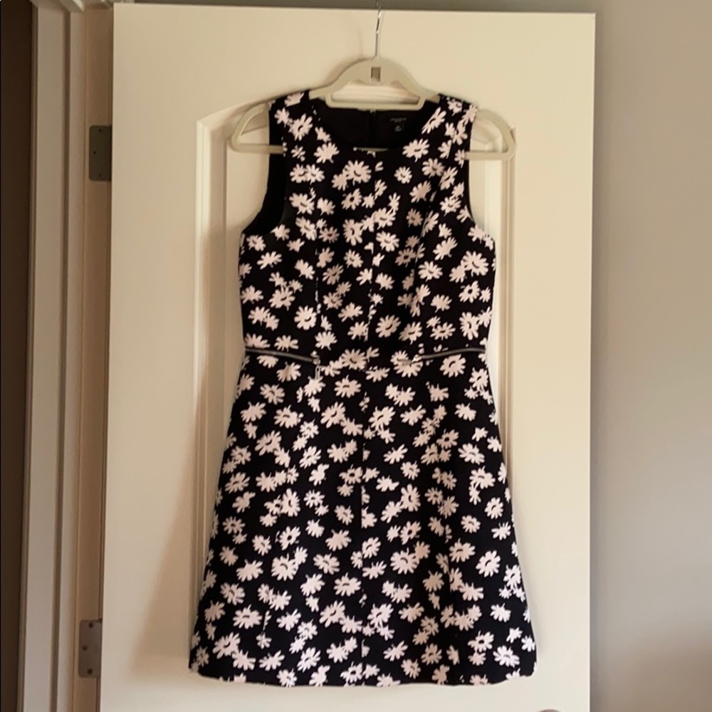 Ann Taylor Black and White Floral Dress
